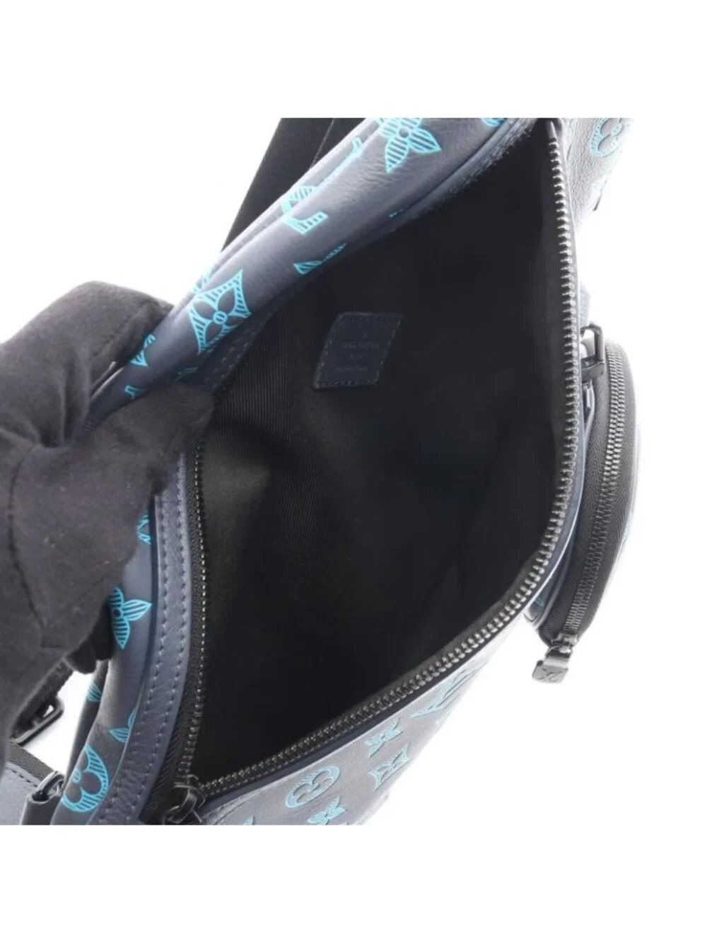 Louis Vuitton Waist Bag Body Duo Sling Blue Leather - Picture 3 of 10